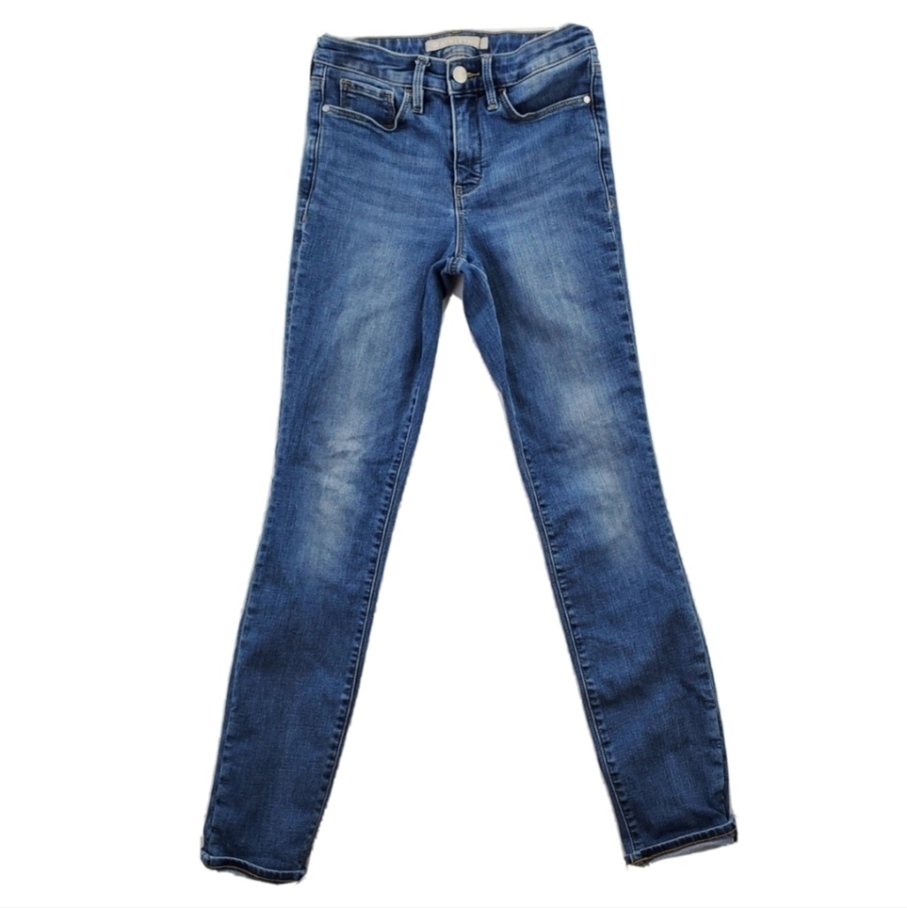 Athleta Sculptek Blue Jean 0 25x28 Azure Medium Wash Skinny Stretchy Athleisure - Picture 4 of 15